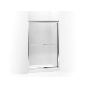 Kohler® 702219-L-SHP Fluency® Sliding Shower Door, Frameless Frame, Crystal Clear Glass, Bright Polished Silver, 1/4 in THK Glass