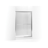 Kohler® 702219-L-SHP Fluency® Sliding Shower Door, Frameless Frame, Crystal Clear Glass, Bright Polished Silver, 1/4 in THK Glass