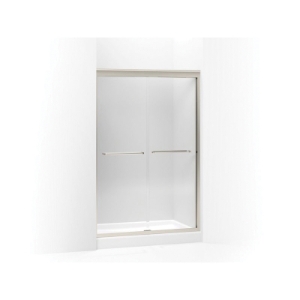 Kohler® 702207-L-NX Fluency® Sliding Shower Door, Frameless Frame, Crystal Clear Tempered Glass, Brushed Nickel, 3/8 in THK Glass