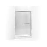 Kohler® 702209-L-SHP Fluency® Sliding Shower Door, Frameless Frame, Crystal Clear Tempered Glass, Bright Polished Silver, 3/8 in THK Glass, 65-7/8 in H Opening, 44-5/8 to 47-5/8 in W Opening