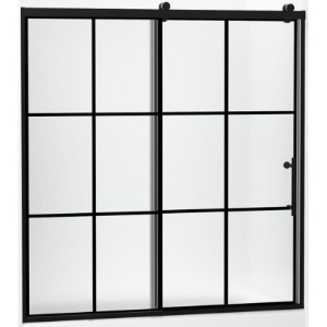 Kohler® 702253-10G80-BL Rely® Sliding Bath Door, 56-5/8 to 59-5/8 in W Opening, 3/8 in THK Glass, Matte Black