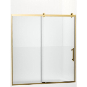 Kohler® 702253-10G81-2MB Rely® Sliding Bath Door, 56-5/8 to 59-5/8 in W Opening, 3/8 in THK Glass, Vibrant Brushed Moderne Brass