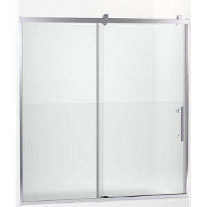 Kohler® 702253-10G81-SHP Rely® Sliding Bath Door, 56-5/8 to 59-5/8 in W Opening, 3/8 in THK Glass, Bright Polished Silver