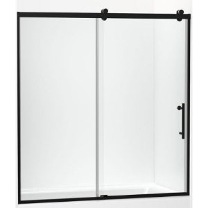 Kohler® 702253-10L-BL Rely® Sliding Bath Door, 56-5/8 to 59-5/8 in W Opening, 3/8 in THK Glass, Matte Black