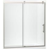 Kohler® 702253-10L-BNK Rely® Sliding Bath Door, 56-5/8 to 59-5/8 in W Opening, 3/8 in THK Glass, Anodized Brushed Nickel