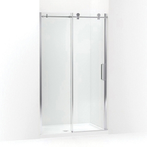 Kohler® 706081-L-SHP Composed® Sliding Shower Door, Frameless Frame, Crystal Clear Tempered Glass, Bright Polished Silver, 3/8 in THK Glass, 74-7/8 in H Opening, 56-1/8 to 59-7/8 in W Opening