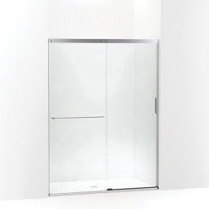 Kohler® 707607-6L-SH Elate® Sliding Shower Door, 70-1/2 in H X 50-1/4 - 53-5/8 in W, With 1/4 in Thick Crystal Clear Glass, Bright Silver