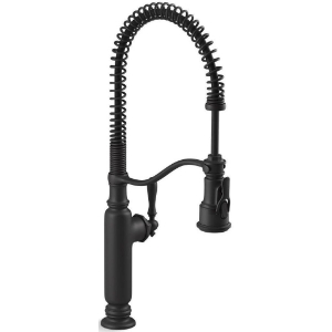 Kohler® 77515-BL Tournant® Semi-Professional Kitchen Faucet, 1.5 gpm Flow Rate, 360 deg Swing Spout, Matte Black, 1 Handle
