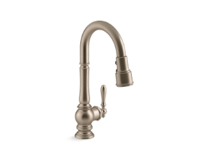 Kohler® 99261-BV Artifacts® Pull Down Kitchen Sink, 1.5 gpm Flow Rate, Swivel Spout, Vibrant® Brushed Bronze, 1 Handle, 1 Faucet Hole