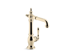 Kohler® 99267-AF Artifacts® Single-Handle Bar Sink Faucet, Vibrant French Gold