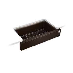 Kohler® 25784-CM2 K-25784 Cairn® Farm House Cairn® Kitchen Sink, Matte Brown, Rectangular Shape, 28-5/8 in L x 15-1/2 in W Bowl x 9-1/2 in D Bowl, 34 in L x 21-3/16 in W x 10-1/8 in H, Under Mounting, Neoroc® Composite