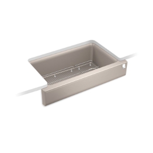 Kohler® 25784-CM3 Cairn® Farm House Cairn® Kitchen Sink, Matte Taupe, Rectangular Shape, 28-5/8 in L x 15-1/2 in W Bowl x 9-1/2 in D Bowl, 34 in L x 21-3/16 in W x 10-1/8 in H, Under Mounting, Neoroc® Composite