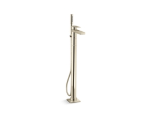 Kohler® T23492-4-AF Parallel® Floor Mount Bath Filler Trim with Handshower, 10 gpm Flow Rate, Vibrant® French Gold, 1 Handle