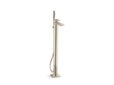 Kohler® T23492-4-AF Parallel® Floor Mount Bath Filler Trim with Handshower, 10 gpm Flow Rate, Vibrant® French Gold, 1 Handle