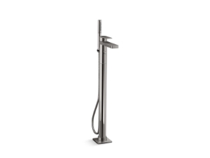 Kohler® T23492-4-TT Parallel® Floor Mount Bath Filler Trim with Handshower, 10 gpm Flow Rate, Titanium, 1 Handle, Vibrant® Titanium