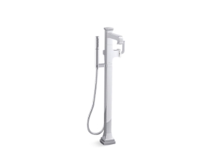 Kohler® T27408-4-CP Riff® Floor-Mount Bath Filler Trim With Handshower, Polished Chrome