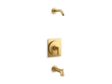 Kohler® TLS35915-4-2MB Bath and Shower Trim Kit, Vibrant® Brushed Moderne Brass