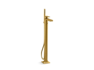 Kohler® T23492-4-2MB Parallel® Floor Mount Tub Faucet, 1.75 gpm Flow Rate, Vibrant® Brushed Moderne Brass, 1 Handle