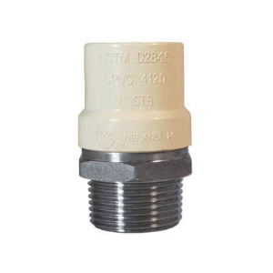 LEGEND 302-435 Pipe Adapter, 1 in Nominal, MNPT x CPVC End Style, 304 Stainless Steel