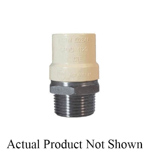 LEGEND 302-434 Pipe Adapter, 3/4 in Nominal, MNPT x CPVC End Style, 304 Stainless Steel