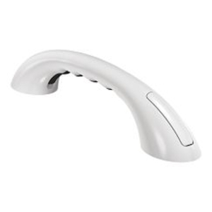 Creative Specialties® LR2250DW Designer Hand Grip, Home Care®, 12.6 in L x 7/8 in Dia, Glacier White, Stainless Steel/Zinc