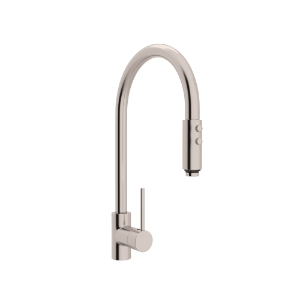 Rohl® LS57L-STN-2 Pirellone™ Tall Pull-Down Kitchen Faucet, Satin Nickel