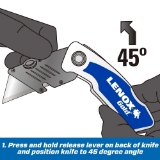 Lenox® 10771FLK1G Lockable Utility Knife, 1-1/8 in W Trapezoid Blade, Bi-Metal Blade, 1 Blade Included