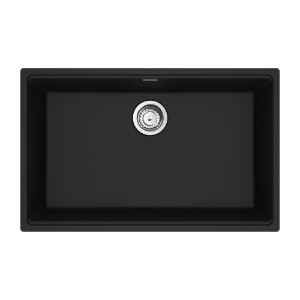 Franke MAG11028-MBK-S Maris Undermount 33-in x 22-in Granite Single Bowl Kitchen Sink, Matte Black