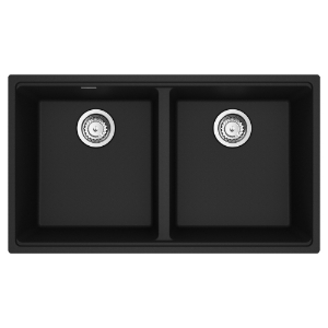 Franke MAG1201515-MBK-S Maris Undermount 33-in x 18.94-in Granite Double Bowl Kitchen Sink, Matte Black
