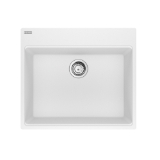 Franke MAG61023-PWT-S Maris Topmount 25-in x 22-in Granite Single Bowl Kitchen Sink, Polar White