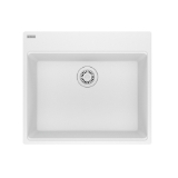 Franke MAG61023L-PWT Maris Dual Mount 25-in x 22-in Granite Dual Mount Single Bowl Laundry Sink, Polar White