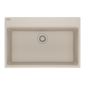 Franke MAG61029-CHA Maris Topmount 31-in x 20.88-in Granite Single Bowl Kitchen Sink, Champagne