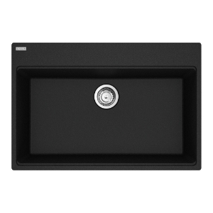 Franke MAG61029-ONY-S Maris Topmount 31-in x 20.88-in Granite Single Bowl Kitchen Sink, Onyx