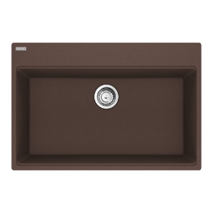 Franke MAG61031-MOC-S Maris Topmount 33-in x 22-in Granite Single Bowl Kitchen Sink, Mocha