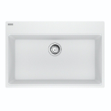 Franke MAG61031-PWT-S Maris Topmount 33-in x 22-in Granite Single Bowl Kitchen Sink, Polar White