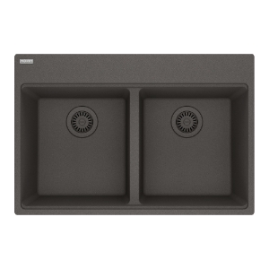 Franke MAG6201414-SLG Maris Topmount 31-in x 20.88-in Granite Double Bowl Kitchen Sink, Slate Grey