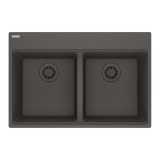 Franke MAG6201414-SLG Maris Topmount 31-in x 20.88-in Granite Double Bowl Kitchen Sink, Slate Grey