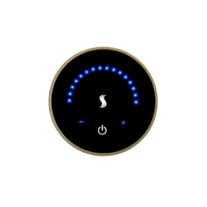 THERMASOL® MTC-SB MicroTouch Series Contemporary Steam Shower Control Unit, LED Display, Round Panel, Satin Brass