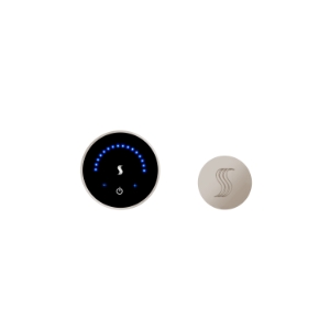 THERMASOL® MTC-SVRD-PN MicroTouch Series Modern Steam Shower Kit, LED Display, Round Panel, Polished Nickel