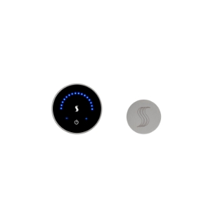 THERMASOL® MTC-SVRD-SC MicroTouch Series Modern Steam Shower Kit, LED Display, Round Panel, Satin Chrome