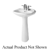 Mansfield® 531034 232 Pedestal Lavatory With Integral Rear Overflow, Verona™, Oval, 4 in Faucet Hole Spacing, 17-7/16 in W x 17 in D x 8 in H, Wall Mount, Vitreous China, White
