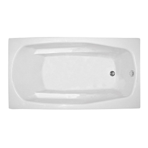 Mansfield® 6053550001 6053 Pro-Fit® Bathtub, Whirlpool, Rectangle Shape, 59-3/4 in L 32 in W, End Drain