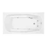 Mansfield® 6123A55000 6123A Pro-Fit Left Hand Access Panel Bathtub, Whirlpool, Rectangle Shape, 72 in L 36 in W, End Drain, White