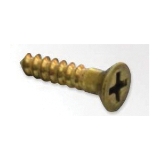 Metallics JFWPB19 Wood Screw, #8, 1 in OAL, Flat Head, Brass, Phillips® Drive, Zinc Plated