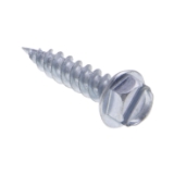 Metallics JQK10V Self-Piercing Tapping Screw With Double Lead Thread, #8, 3/4 in OAL, Indented Hex/Washer Head, Hex/Slotted Drive, Steel, Zinc Plated, Sharp Point