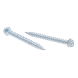 Metallics JQK5V Self-Piercing Tapping Screw With Double Lead Thread, #8, 1/2 in OAL, Indented Hex/Washer Head, Hex/Slotted Drive, Steel, Zinc Plated, Sharp Point