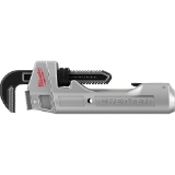 Milwaukee® CHEATER™ 48-22-7318 Adaptable Pipe Wrench, 11 in or 18 to 24 in Pipe, 17.13 in OAL, Overbite Jaw, Red/Silver Aluminum Handle