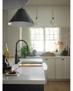 Moen® 5927BL Belfield™ Pulldown Kitchen Faucet, 1.5 gpm, High Arc Pulldown Spout, Matte Black, 1 Handle