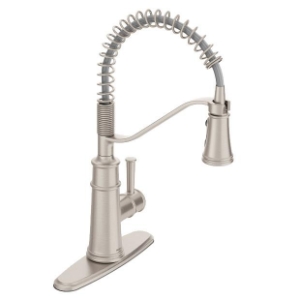 Moen® 5927SRS Belfield™ Pulldown Kitchen Faucet, 1.5 gpm Flow Rate, High Arc Pulldown Spout, Spot Resist™ Stainless, 1 Handle