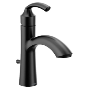 Moen® 6170BL Glyde™ Bathroom Faucet, 1.2 gpm, 4-5/16 in H Spout, 1 Handle, Lift Rod Drain, Matte Black